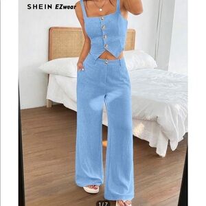 Blue 2-piece pant set